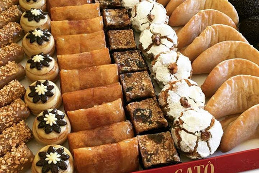 Tray of Moroccan pastries and specialties (Almond based)